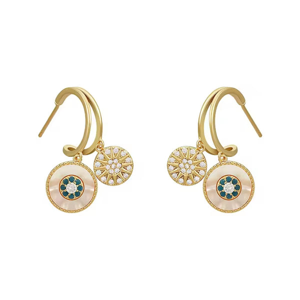 Double Trouble Hoops Drop Earrings