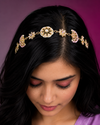 Golden Kundan Matha Patti with Pink Beads