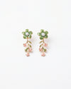 Green FloralEnamel Dangler Earrings