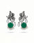 Radha Krishna Oxidised Earrings for women in Green with White Drops