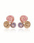 Pastel Swirl Stud Earrings for Women – Pink, Purple & Gold Enamel Earrings