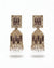 Traditional White Silver Oxidised Jhumka Earrings