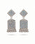 Oxidised Silver Sparkling Ethnic Dangler Earrings