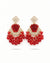 Red Floral Dangler Earrings – Bold Beaded Ethnic Statement