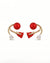 Luxurious Velvet Red Rose stud Earrings