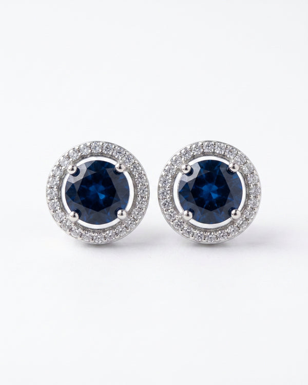 Azure Sparkle Circle Studs