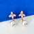Elegant Rosegold Pearl Drop Earrings