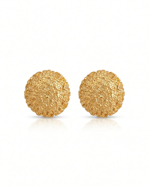 Copper Exquisite Designer Textured Statement Stud Earrings
