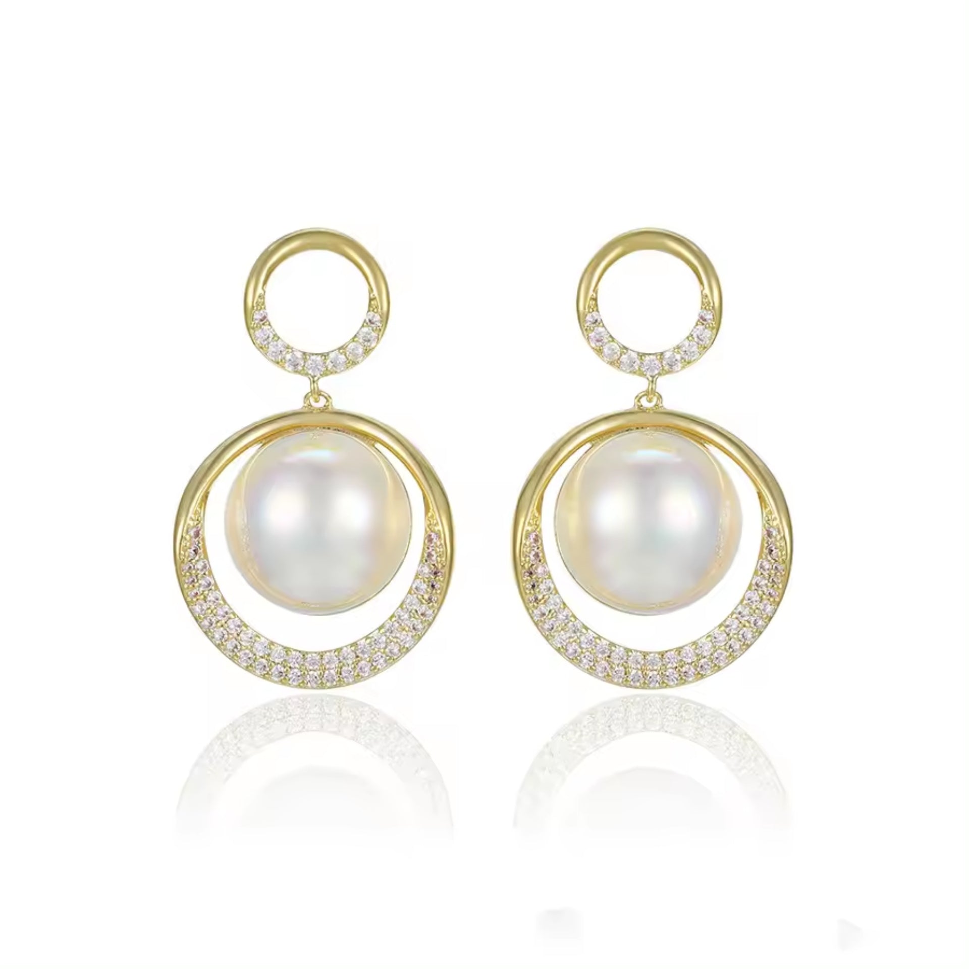 Classic Round Pearl Drop Earrings