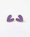 Purple Heart Stud Earrings – Cute Enamel Earrings for Women