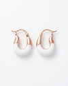 Elegance White Bead Hoops