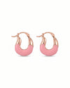 Pink Chic Beaded Hoop Earrings – Bold, Minimal & Lightweight
