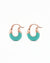 Emerald Glow Beaded Hoop Earrings – Green Enamel Chunky Hoops for Women