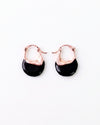 Midnight Elegance Hoop Earrings – Black & Silver Chunky Hoops for Women