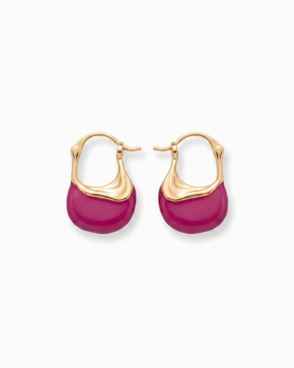 Amethyst Allure Design Hoops