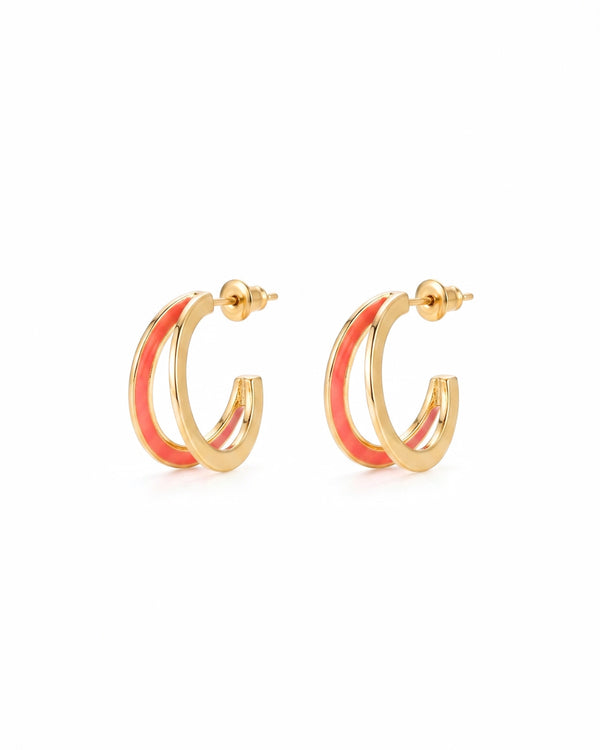 Double Hoop Gold Stud Earrings – Sleek Daily Wear for Women