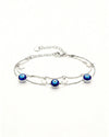 Evil Eye Charm Bracelet with Stars – Silver Protection Jewelry