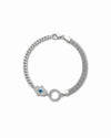 Silver Hamsa Evil Eye Protection Charm Bracelet