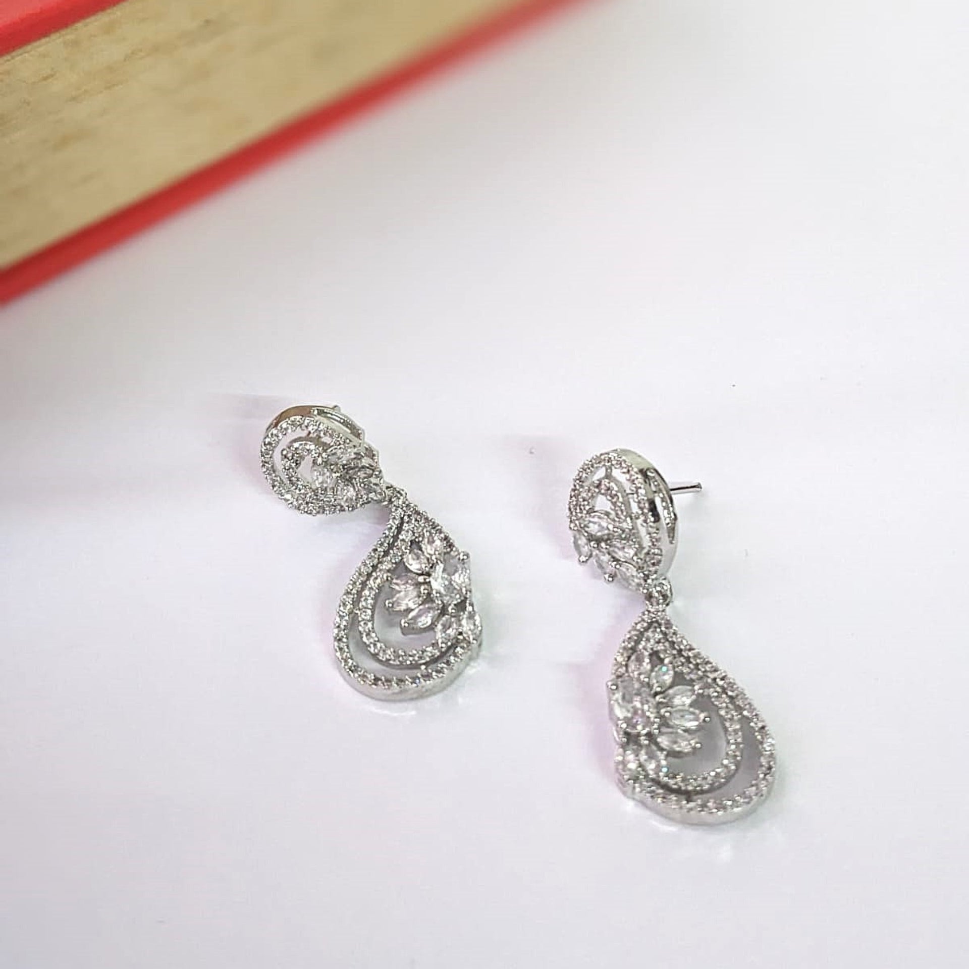 Elegant White AD Earrings