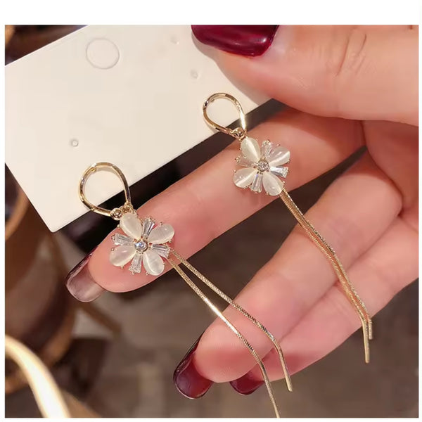 Floral Chain Drop Earrings