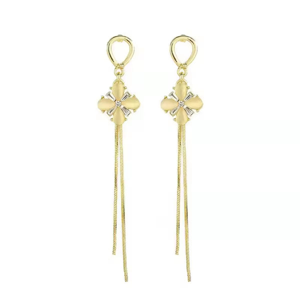 Floral Chain Drop Earrings