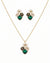 Green Rose Floral Jewelry Set for Women
