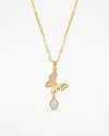 Butterfly Diamond Drop Chain Necklace