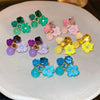 Flower Bouquet Charm Green Earrings