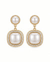 Square Pearl Drop Earrings