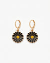 Midnight Bloom Sunflower Hoops
