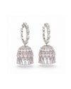 Blush Radiance Silver-Plated PINK Jhumkas