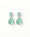 Mint Green AD Water Droplet Earrings