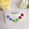 Rainbow Blossom Studs Combo Set
