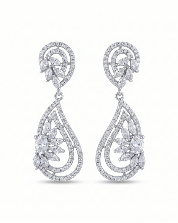 Elegant White AD Earrings