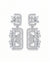 Radiant Rectangle White AD Floral Earrings