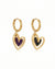 Golden & Black Heart Hoop Earrings