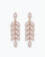 Rosegold Crystal Leaf Dangler Earrings