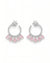 AD Flower Round Jhumka Pink