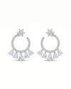 AD Flower Round Jhumka White