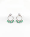AD Flower Round Jhumka Mint Green