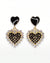 Midnight Black Crystal Heart Earrings