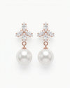 Elegant Rosegold Pearl Drop Earrings