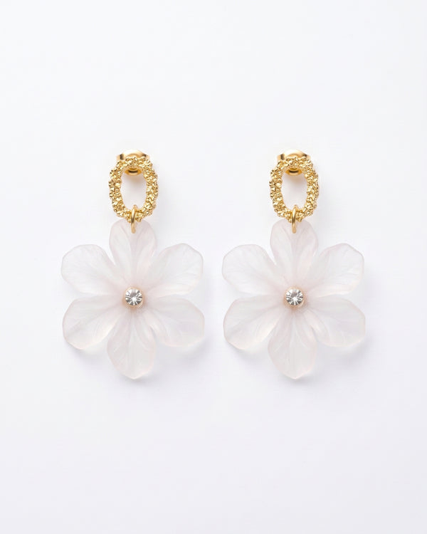 Snow White Flower Ear Drops