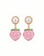 Pink Peach Enamel Charm Earrings