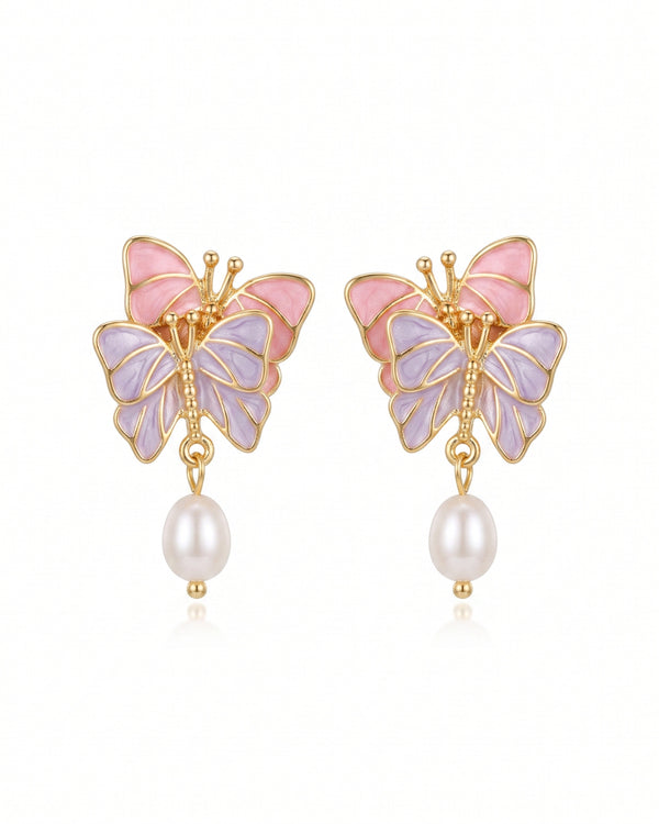 Twin Butterfly Stud Earrings