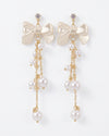 Dainty Bow Pearl Drop Earrings