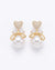 Heart Bow Pearl Earrings
