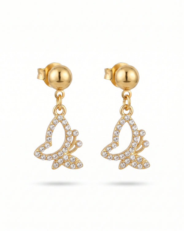 Cute Crystal Butterfly Drops Earrings