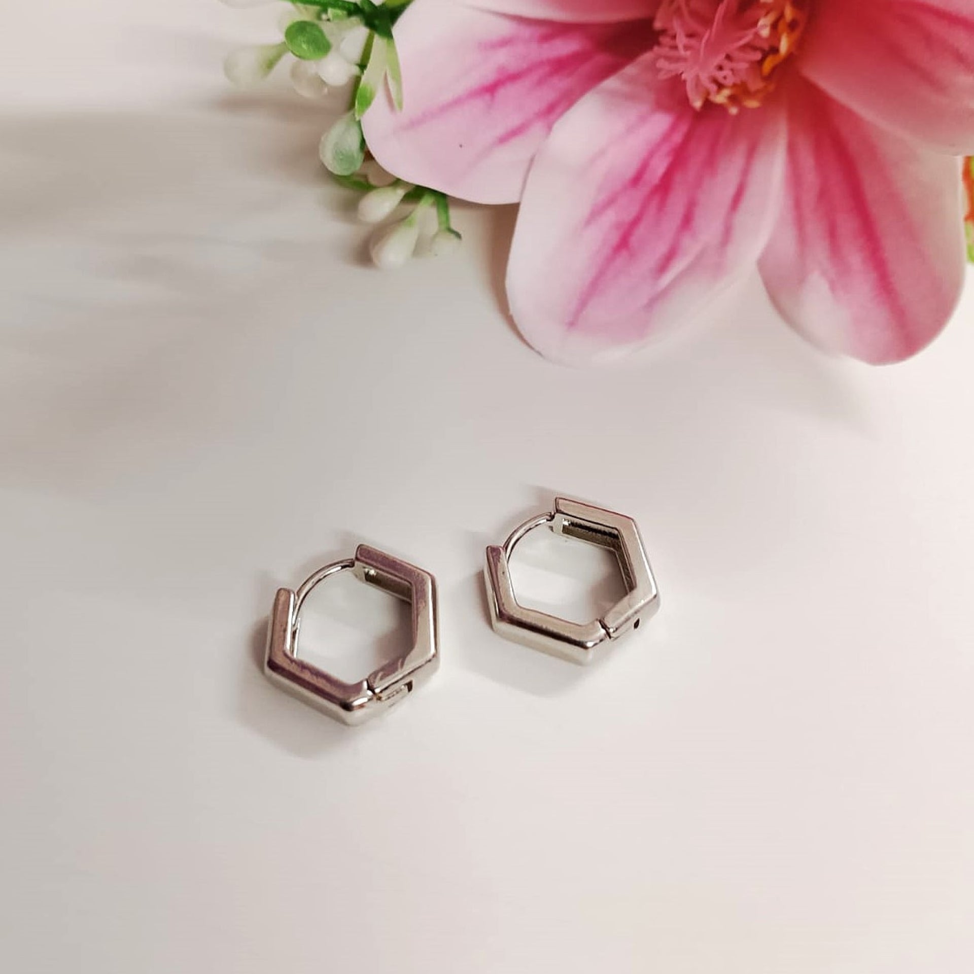 Silver Hoop & Stud Earrings Set – 3 Pairs for Women & Girls