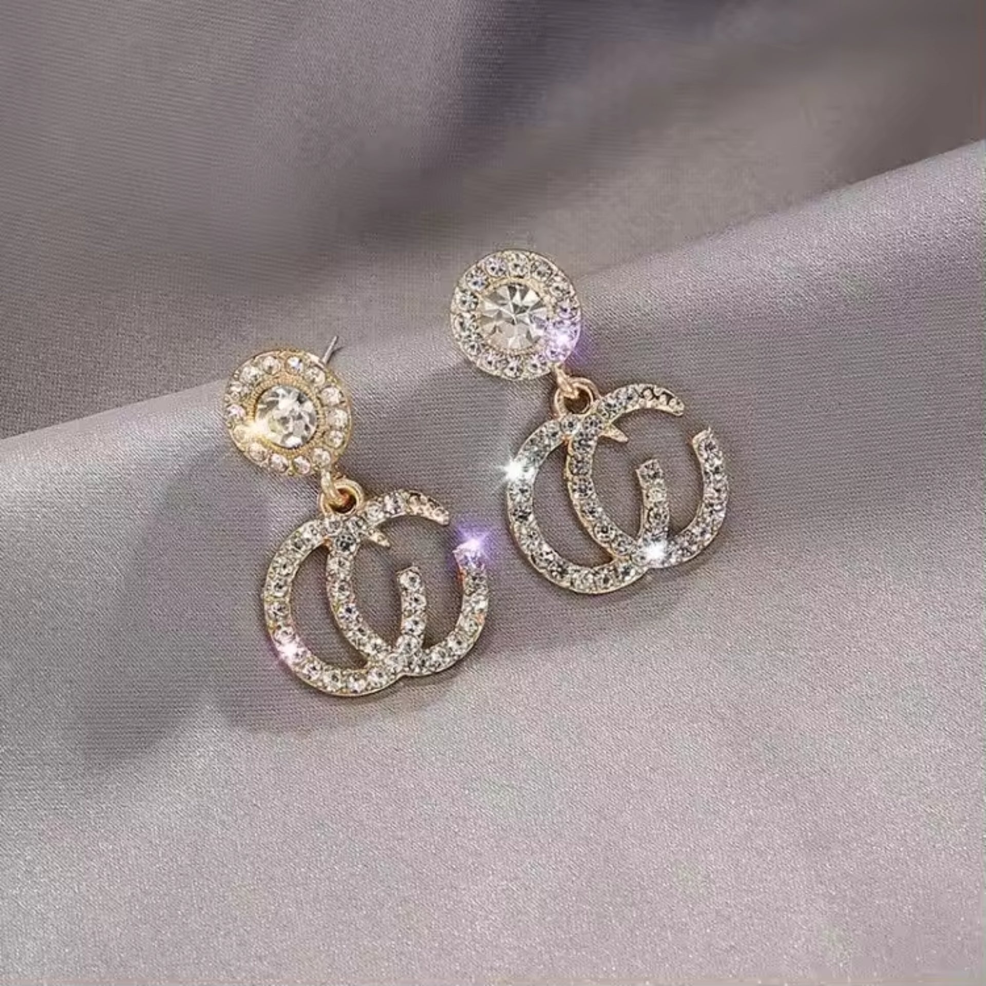 Luxury Crystal CC Earrings